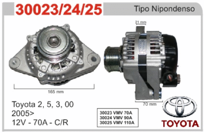 Alternador Toyota 2005 12V 80A Marca Nipon