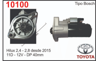 Arranque Bosch 11D 12V para Toyota Hilux 2015