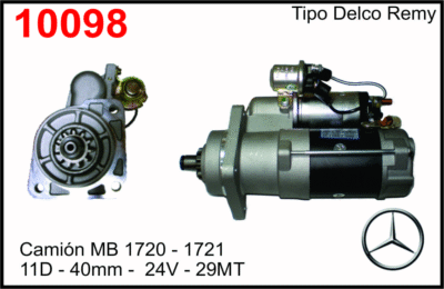 Arranque Delco 29MT 24V para Camión Mercedes-Benz 1722