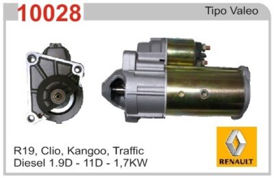 Arranque Valeo 1.9D para Renault Clio, R19, Kangoo, Traffic