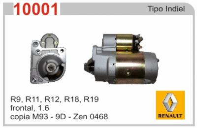 Arranque Indiel M93 para Renault R9, R19, R12, R18
